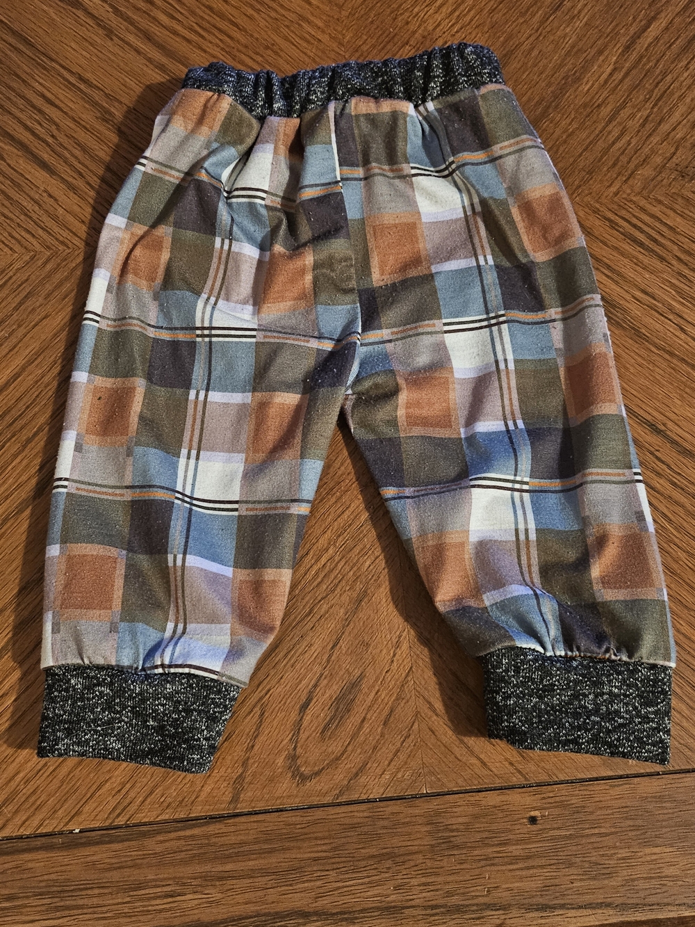 2/20$ Kids Plaid Cotton Pants - Blue, Brown & Cream